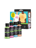 Speedball Fluorescent Fabric Screen Printing Ink 4-color sampler set
