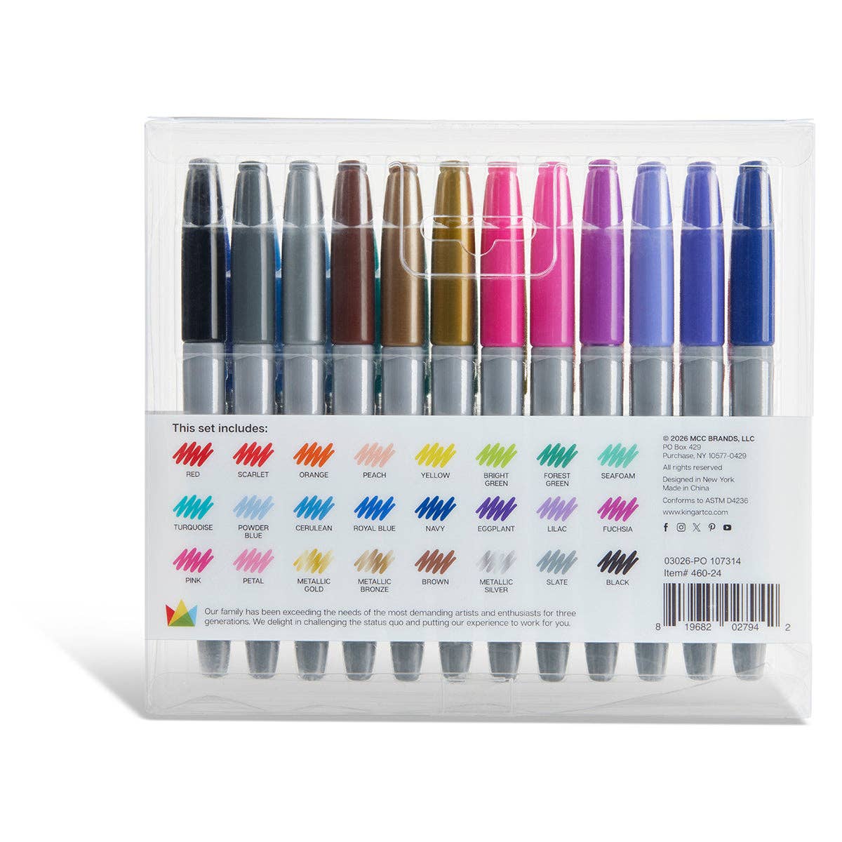 Permanent Fine Tip Markers 24 Colors