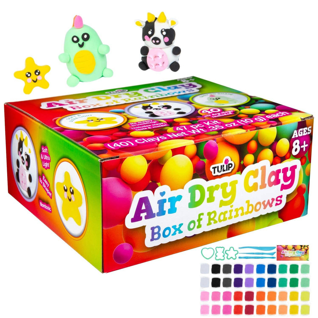 Tulip Air Dry Clay Box of Rainbows 47 pc Kit