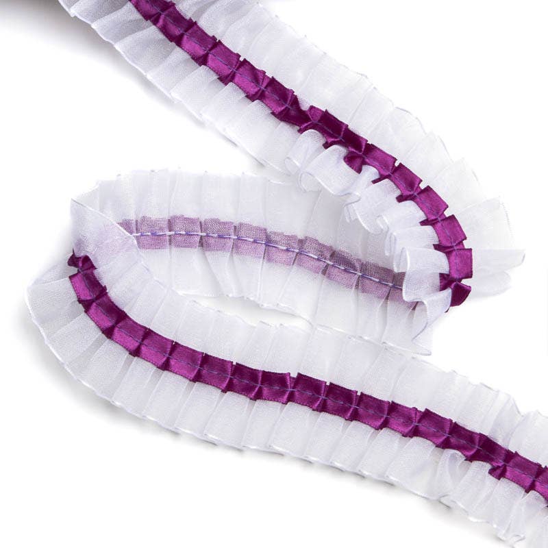 Ruffled Ribbon & Organza Trim  (20yds) - Select Color