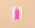 Letterpress Birthday Card—Very Happy Birthday (Cake, Cute)