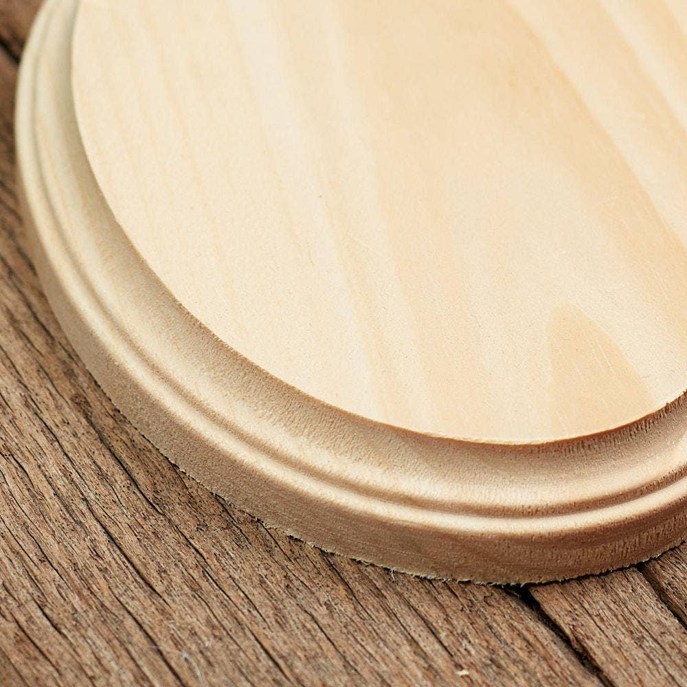 7" x 5" x 3/4" Thick - Blank Unfinished Wood Oval Plaque