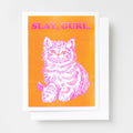 Slay Gurl Risograph Card – Funny Cat Encouragement Card