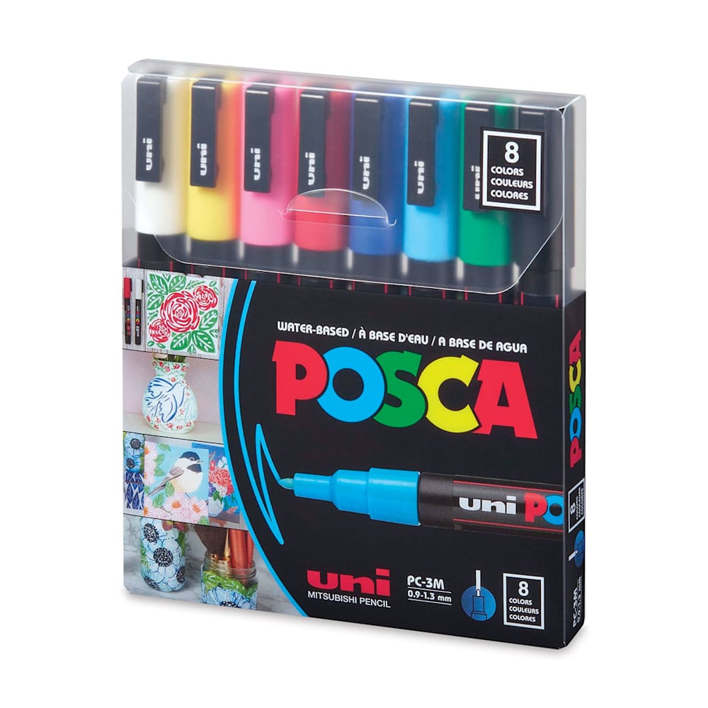 POSCA PC-3M Paint Marker Basic 8 Color Set