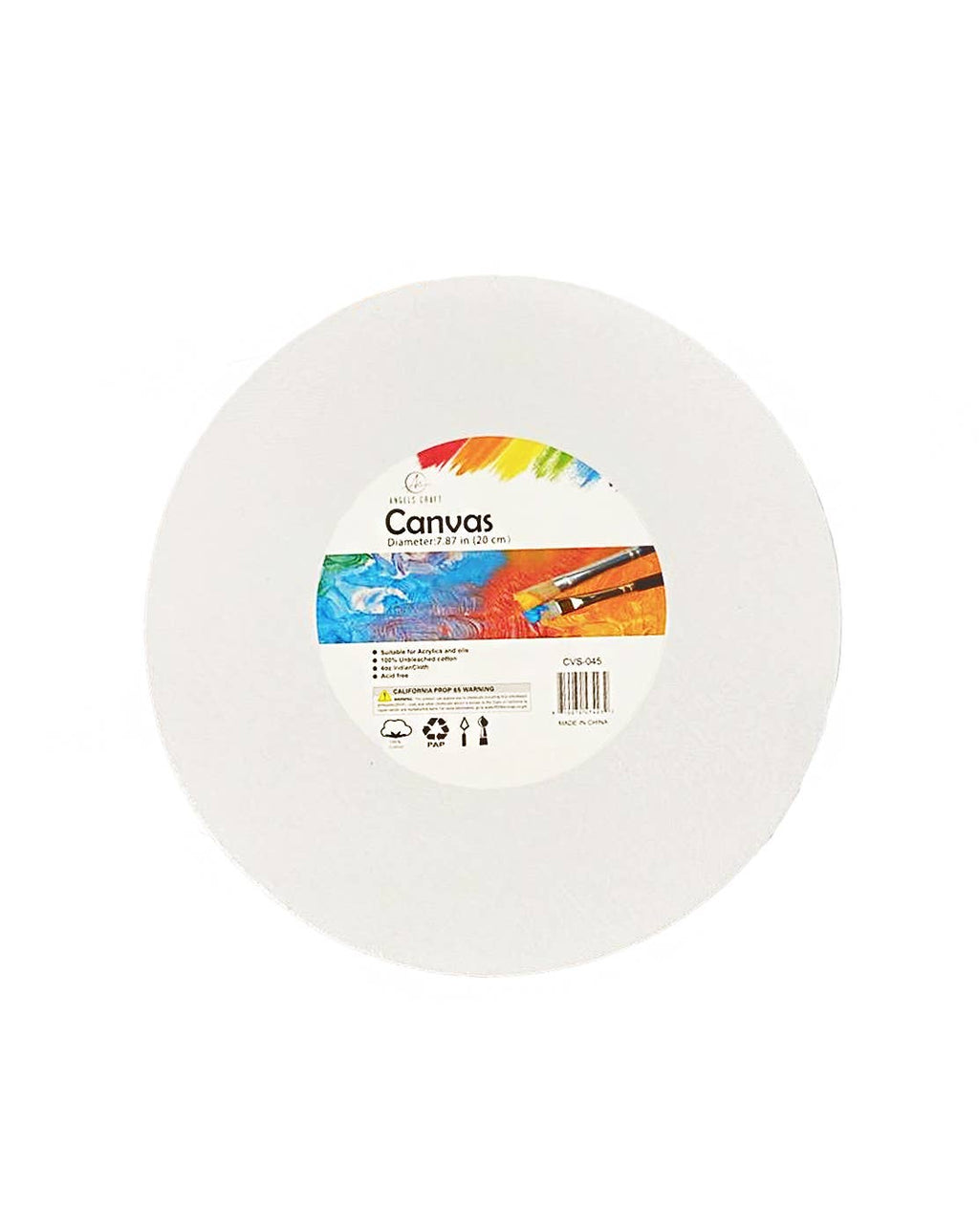 Premium 7.87-Inch Round Wrapped Canvas