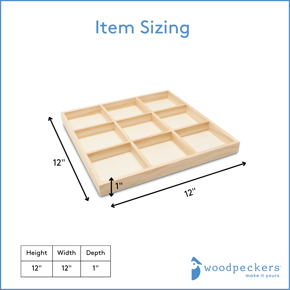 Square 9-Section Tray