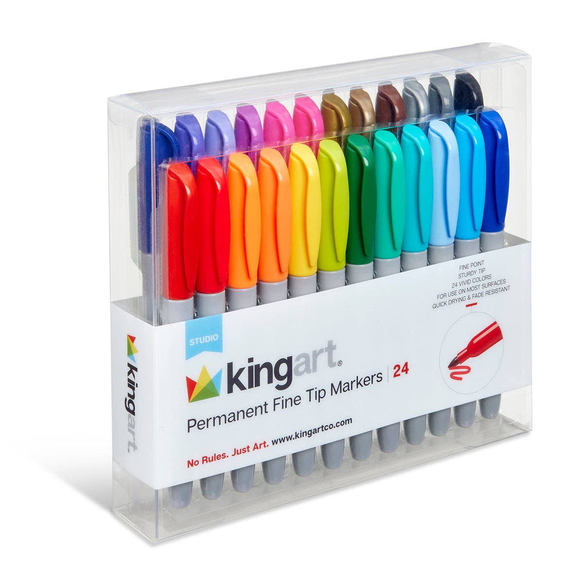 Permanent Fine Tip Markers 24 Colors