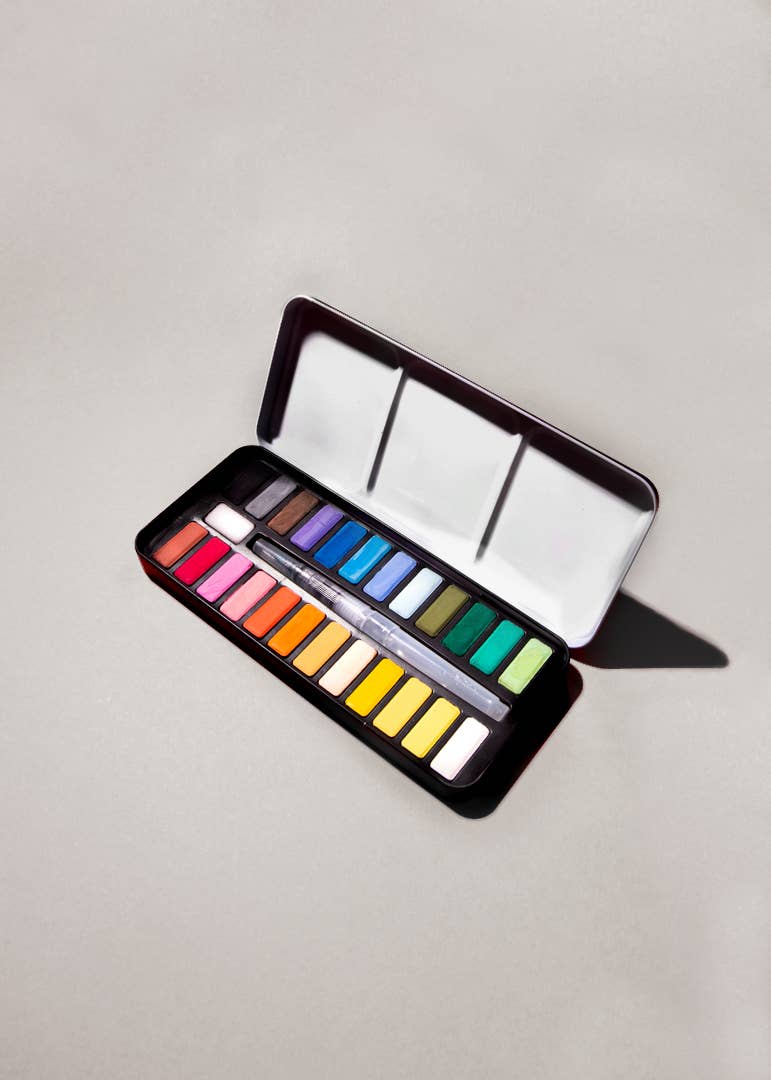 OMY Watercolor Paint Set with Water Brush