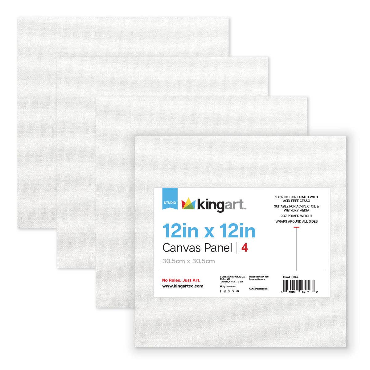 Canvas Panel Boards – 12" x 12" (4 Pack)