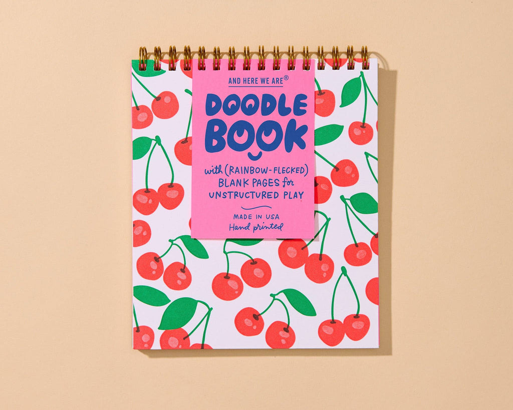 Letterpress Unlined Spiral Notebook—Cherries (Fruit, Cute)