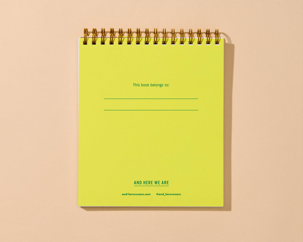 Letterpress Unlined Spiral Notebook—Red Gummy Fish