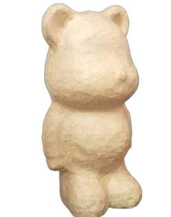 6" H Premade Paper Mache Animal - Teddy Bear Figurine