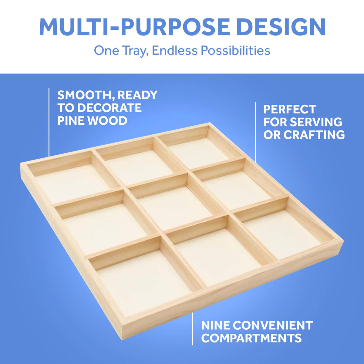 Square 9-Section Tray