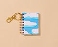 Letterpress Mini Notebook Bag Charm—Clouds and Sky