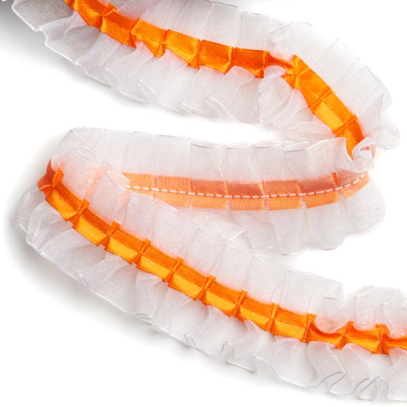 Ruffled Ribbon & Organza Trim  (20yds) - Select Color