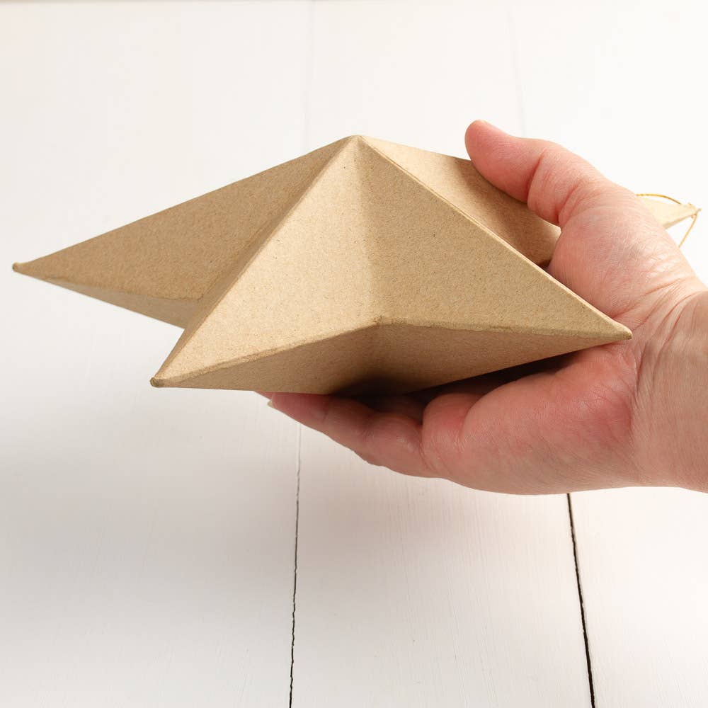9" x 9" - Paper Mache Dimensional Star Ornament