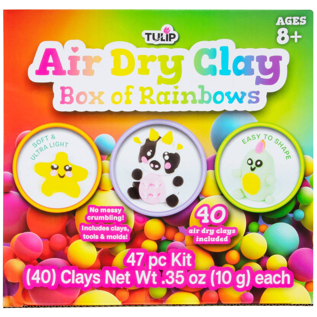 Tulip Air Dry Clay Box of Rainbows 47 pc Kit