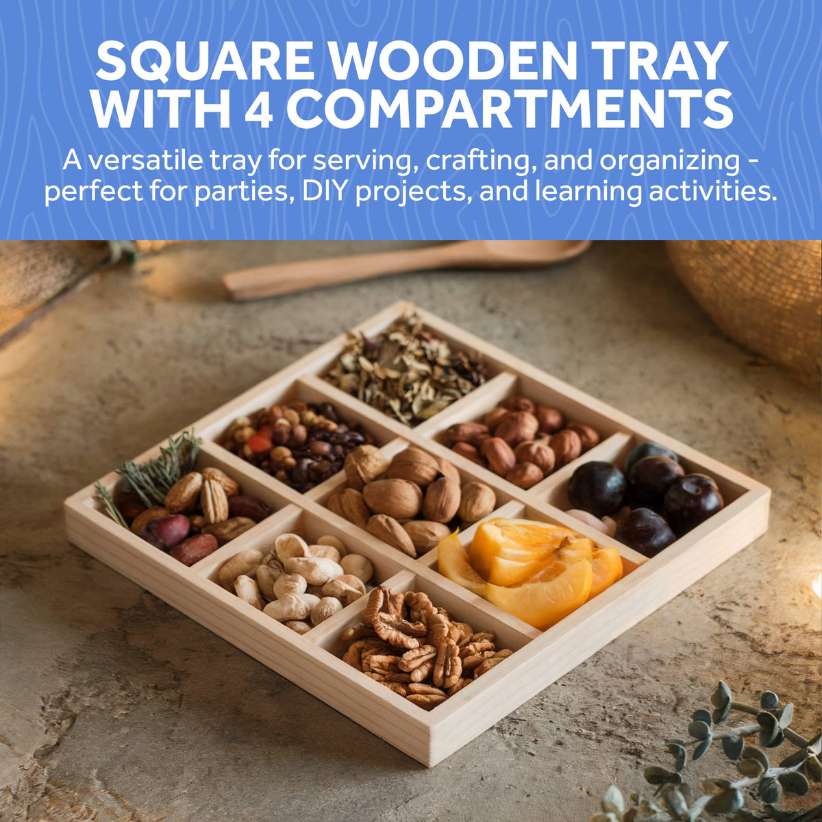 Square 9-Section Tray