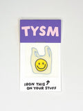 Thank You Smiley Shopping Bag L'il Something Iron-On Card