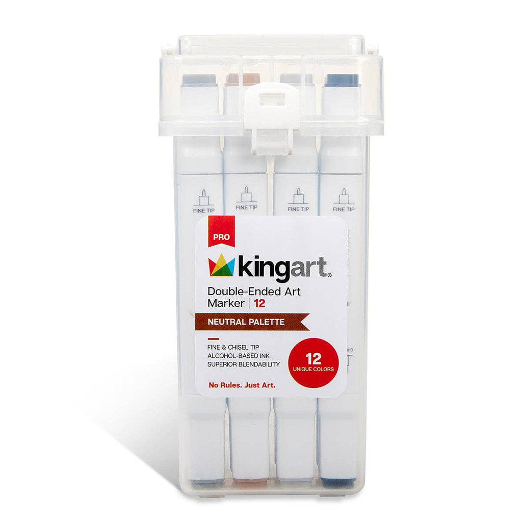PRO Double-Ended Alcohol Markers - 12 Neutral Colors
