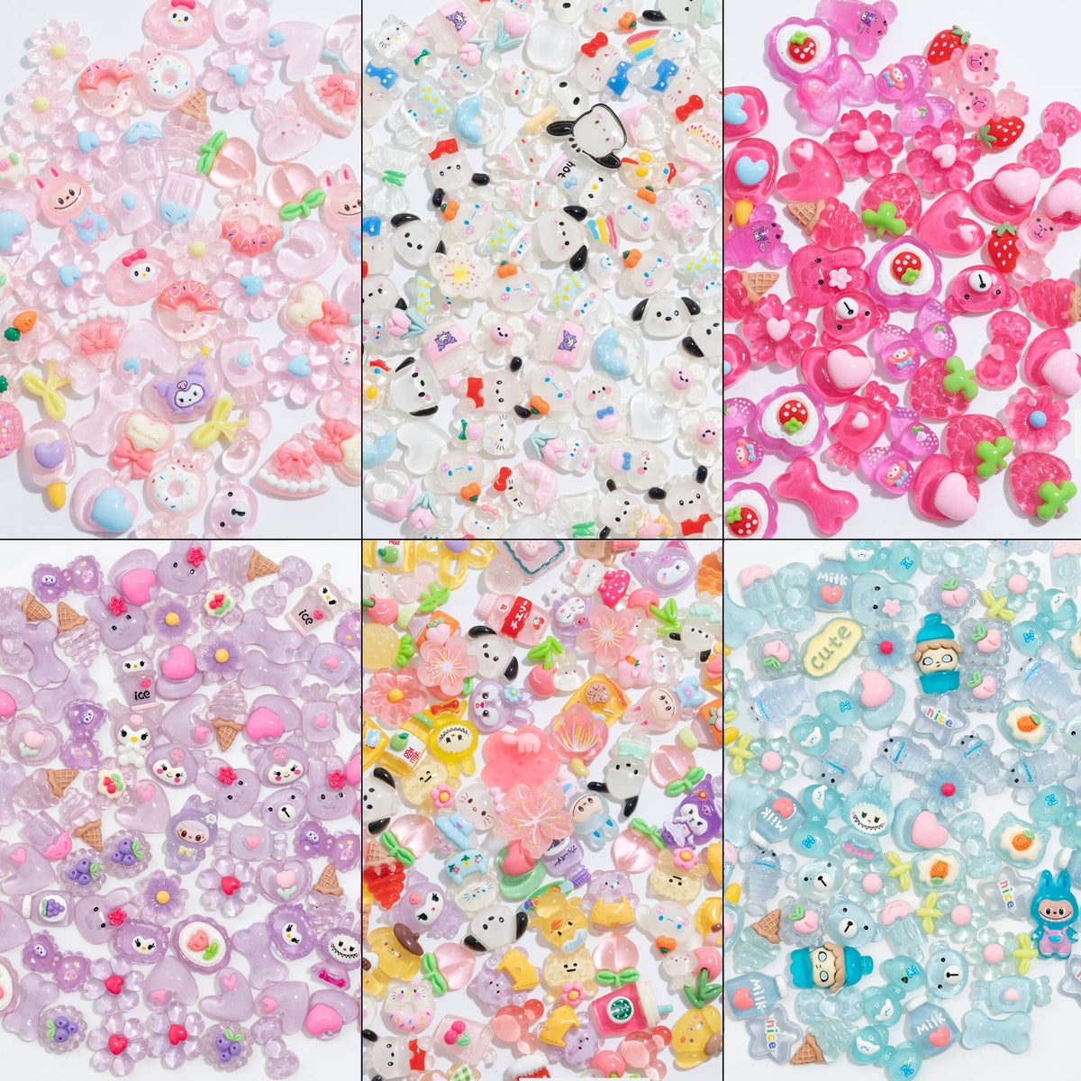 100 PCS Mixed Decoden Charms, Flatback Resin Charms