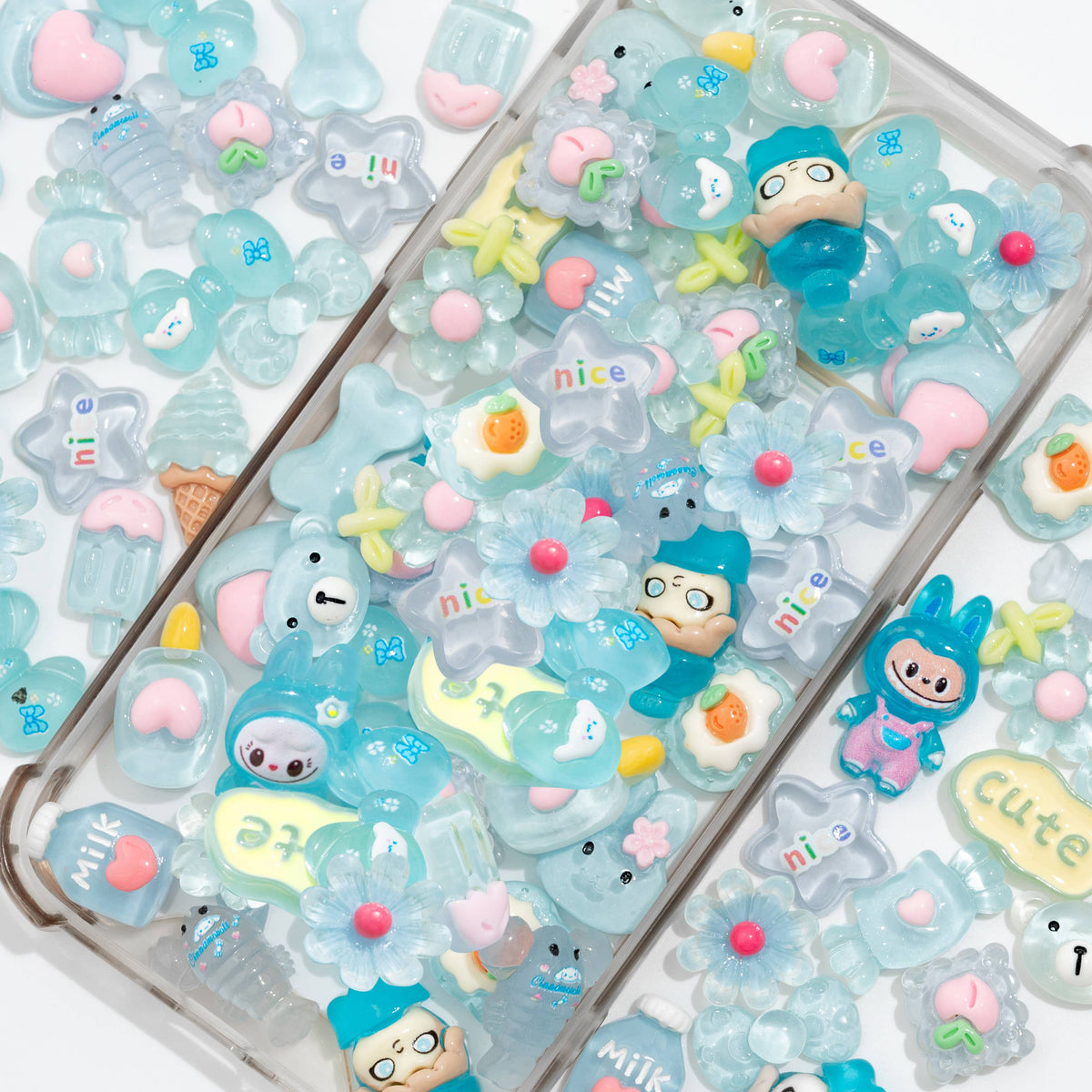 100 PCS Mixed Decoden Charms, Flatback Resin Charms