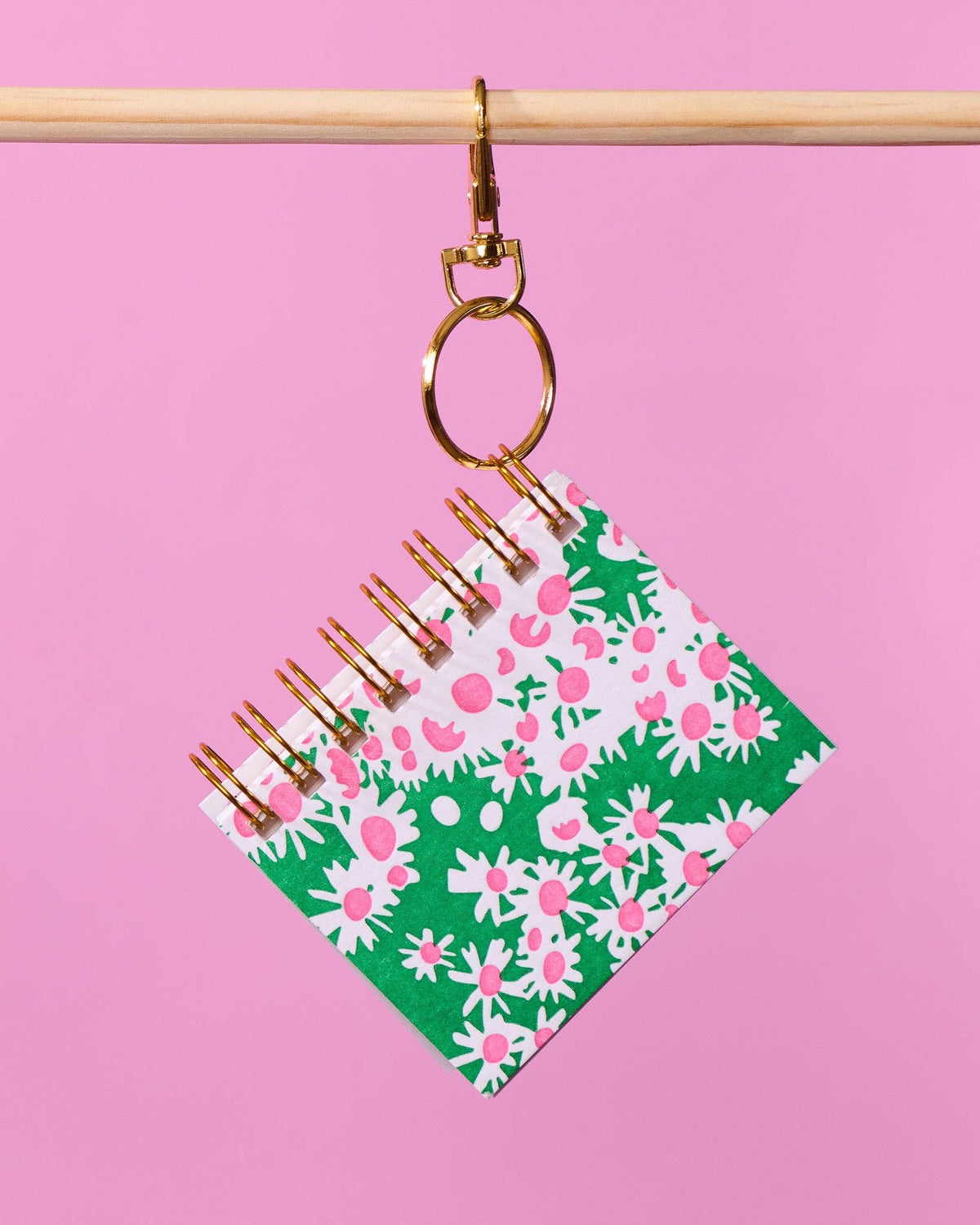 Letterpress Mini Notebook Bag Charm—Aster (Floral)