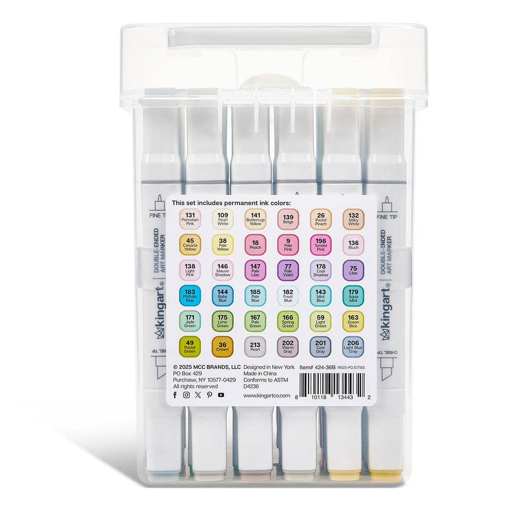 PRO Double-Ended Alcohol Markers - 36 Pastel Colors