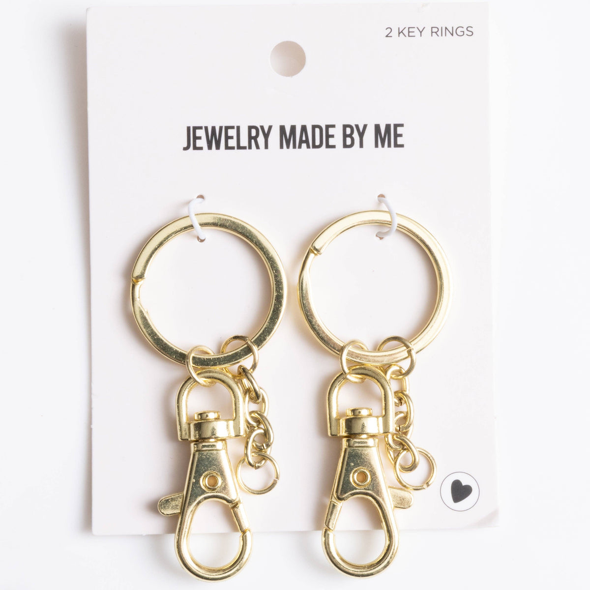 Gold Classic Key Rings with Lobster Clasp 2pc Set