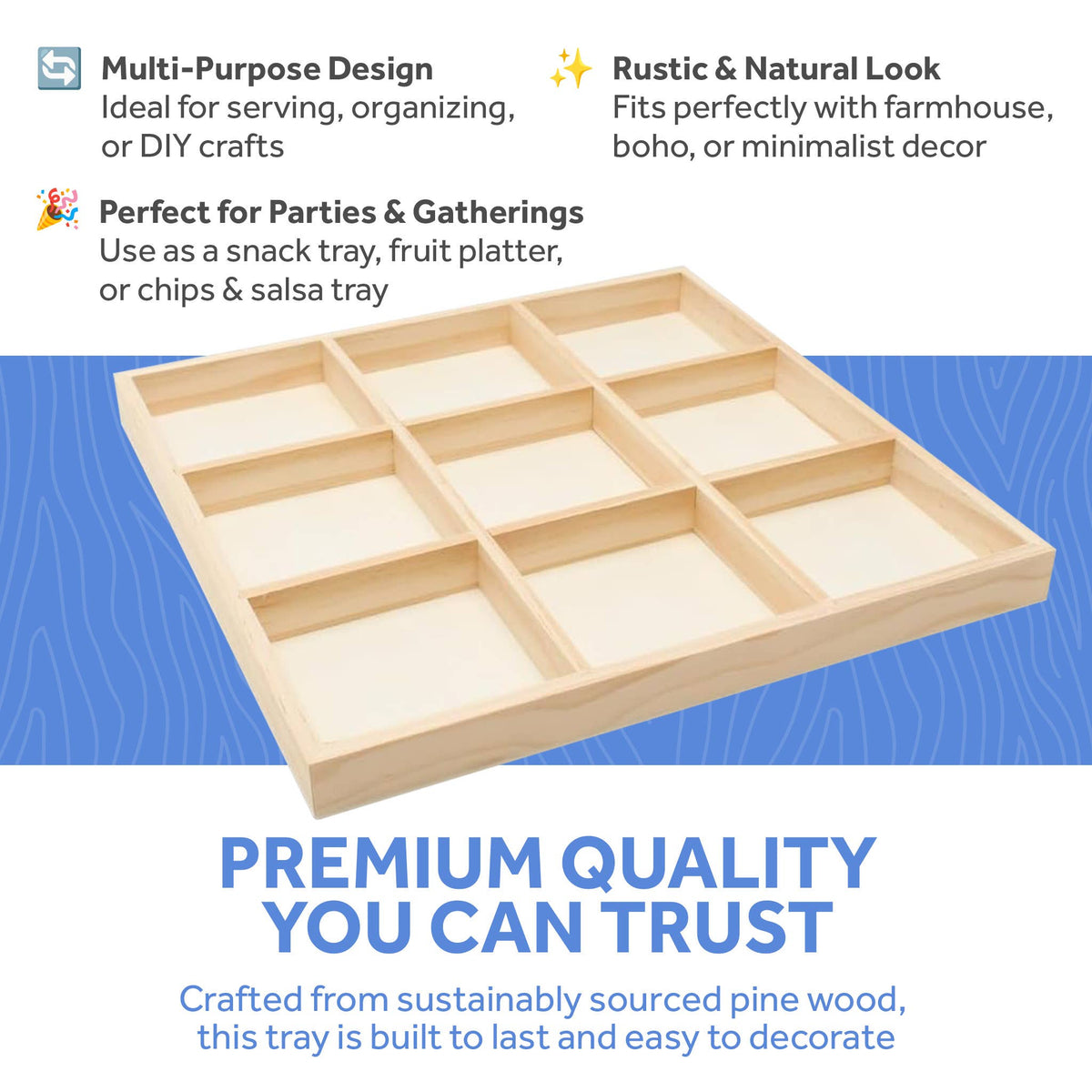 Square 9-Section Tray