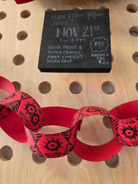 Block Print & Paper Chains: Adult Linocut Workshop