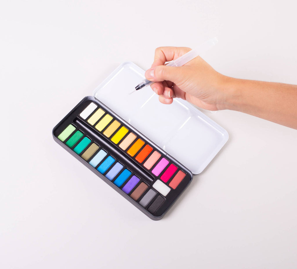 OMY Watercolor Paint Set with Water Brush
