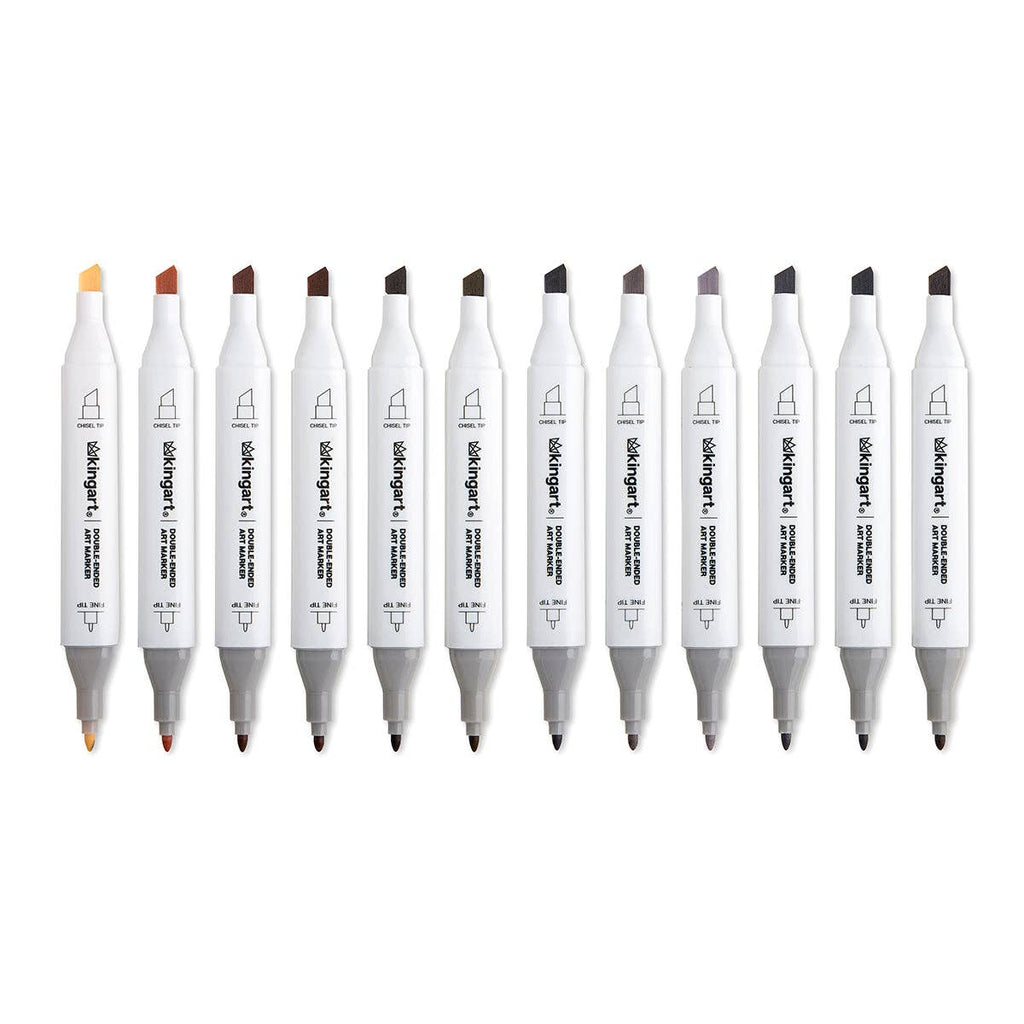 PRO Double-Ended Alcohol Markers - 12 Neutral Colors