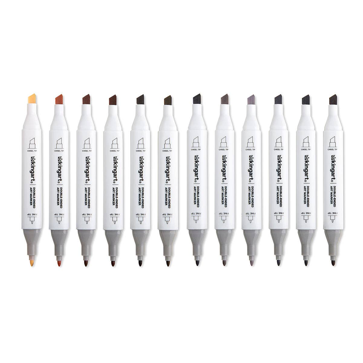 PRO Double-Ended Alcohol Markers - 12 Neutral Colors