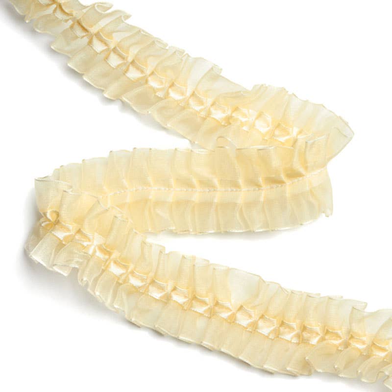 Ruffled Ribbon & Organza Trim  (20yds) - Select Color