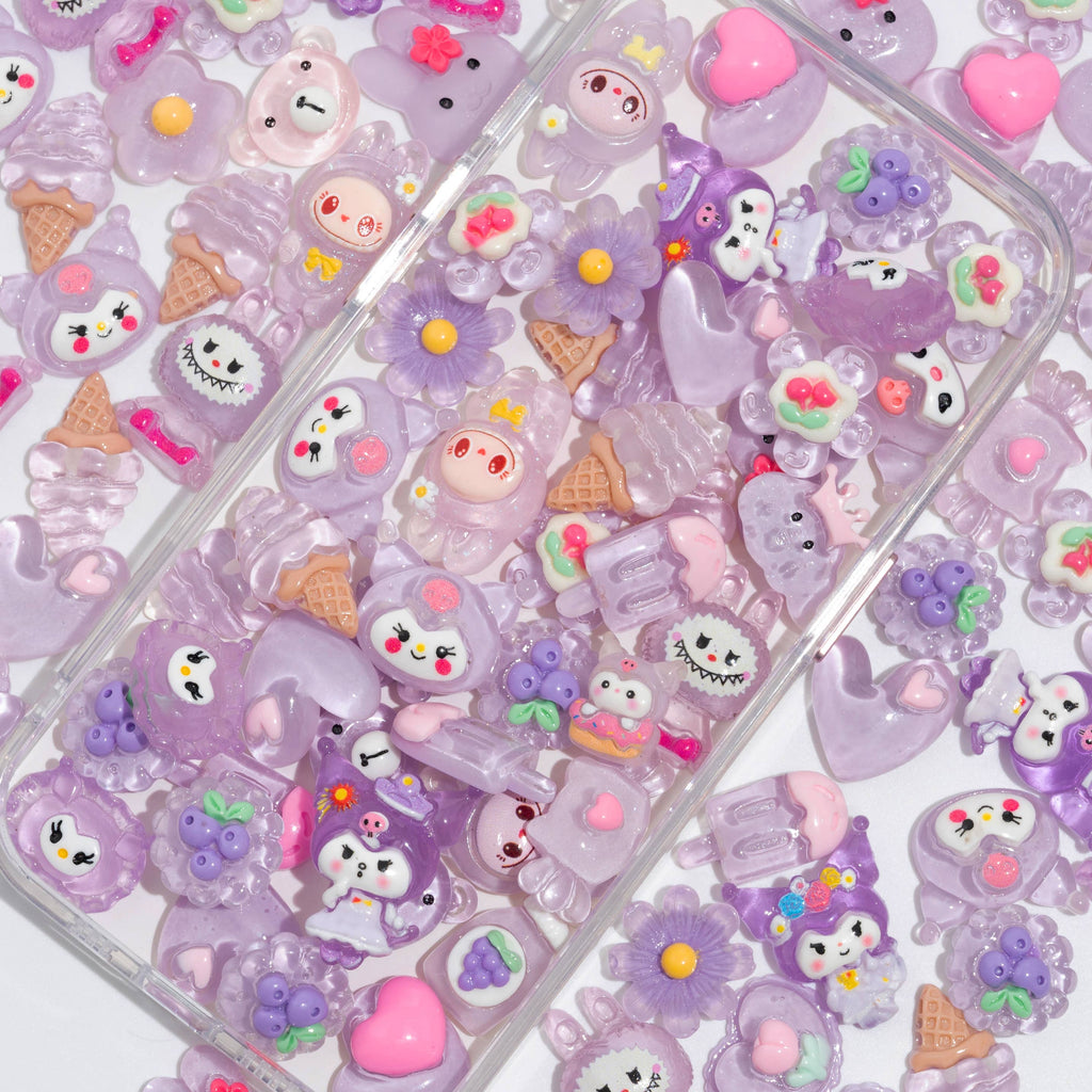 100 PCS Mixed Decoden Charms, Flatback Resin Charms