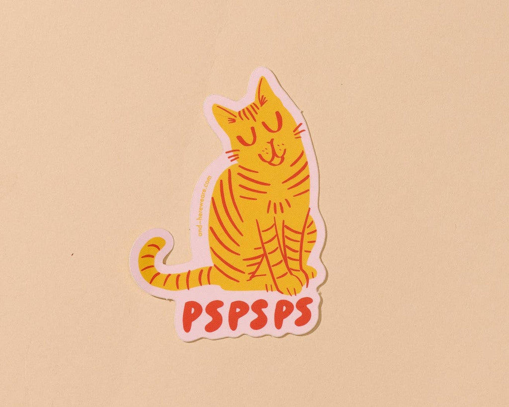Vinyl Sticker—Striped Cat Pspsps