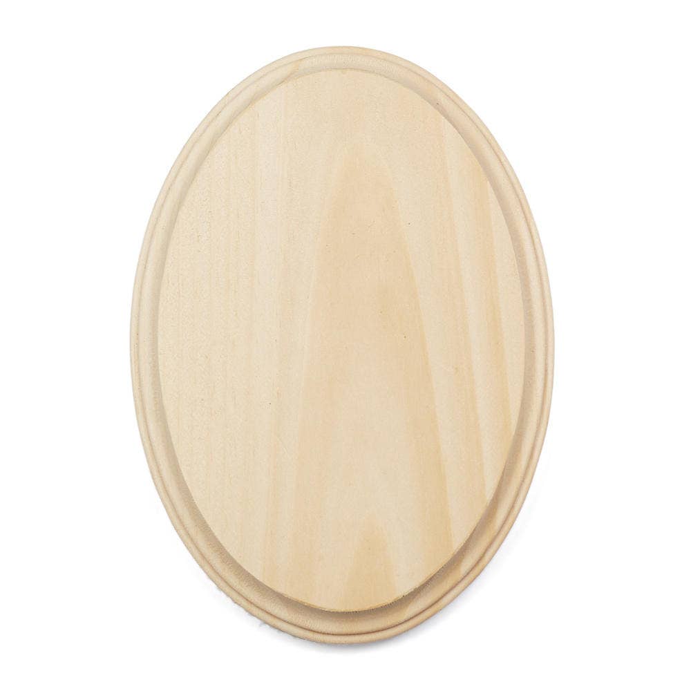 7" x 5" x 3/4" Thick - Blank Unfinished Wood Oval Plaque