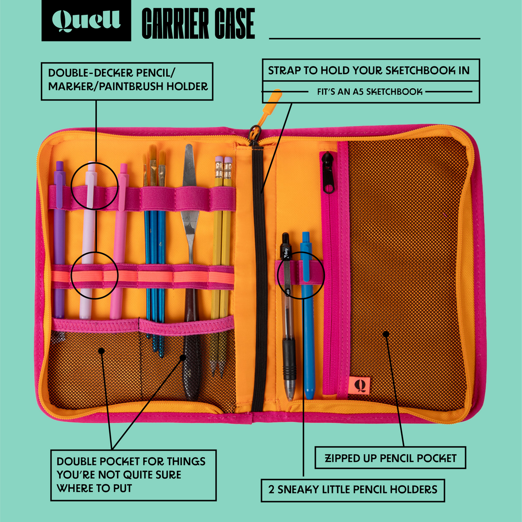 Quell® Sketchbook Case: Pink/Orange