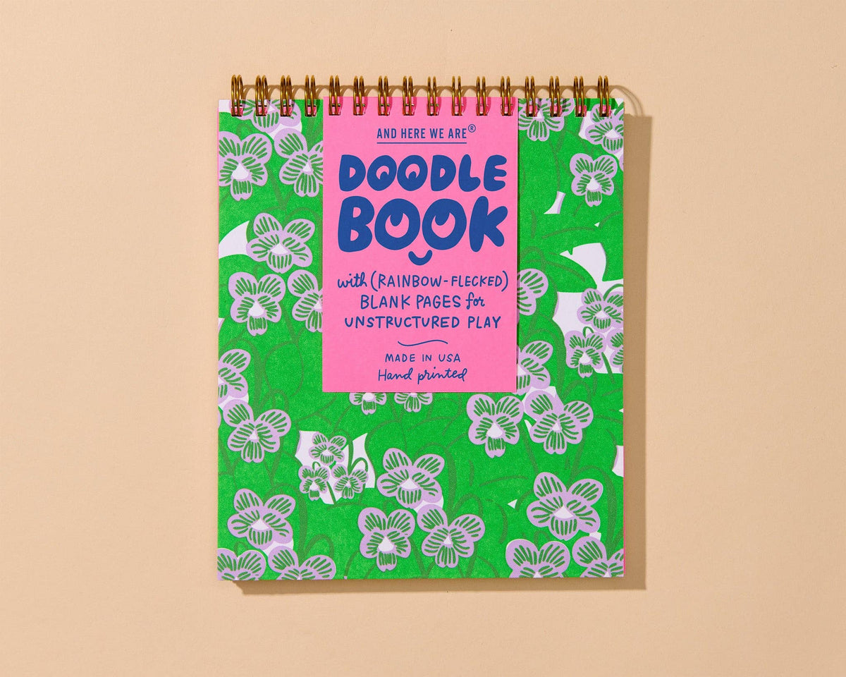 Letterpress Unlined Spiral Notebook—Violets (Pansies, Floral)