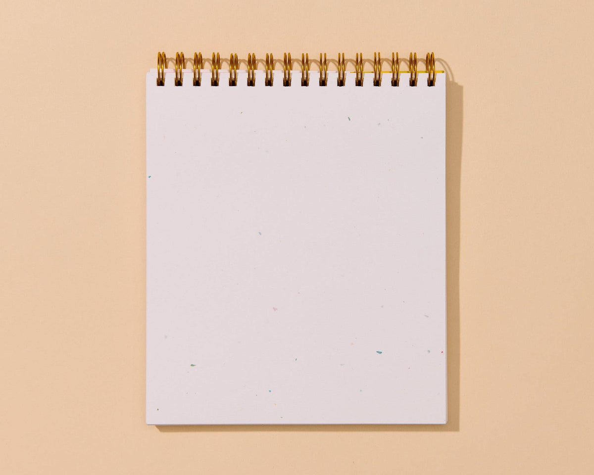 Letterpress Unlined Spiral Notebook—Violets (Pansies, Floral)