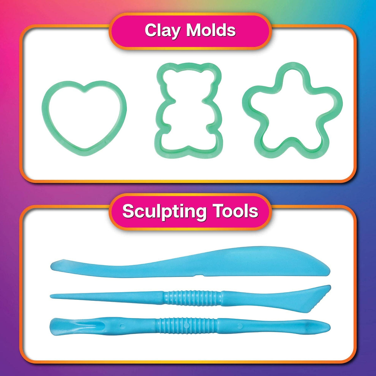 Tulip Air Dry Clay Box of Rainbows 47 pc Kit