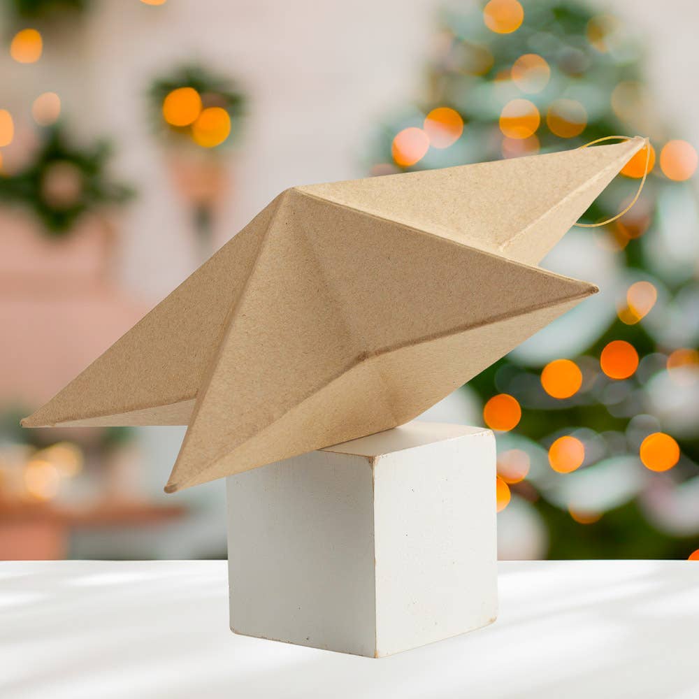 9" x 9" - Paper Mache Dimensional Star Ornament