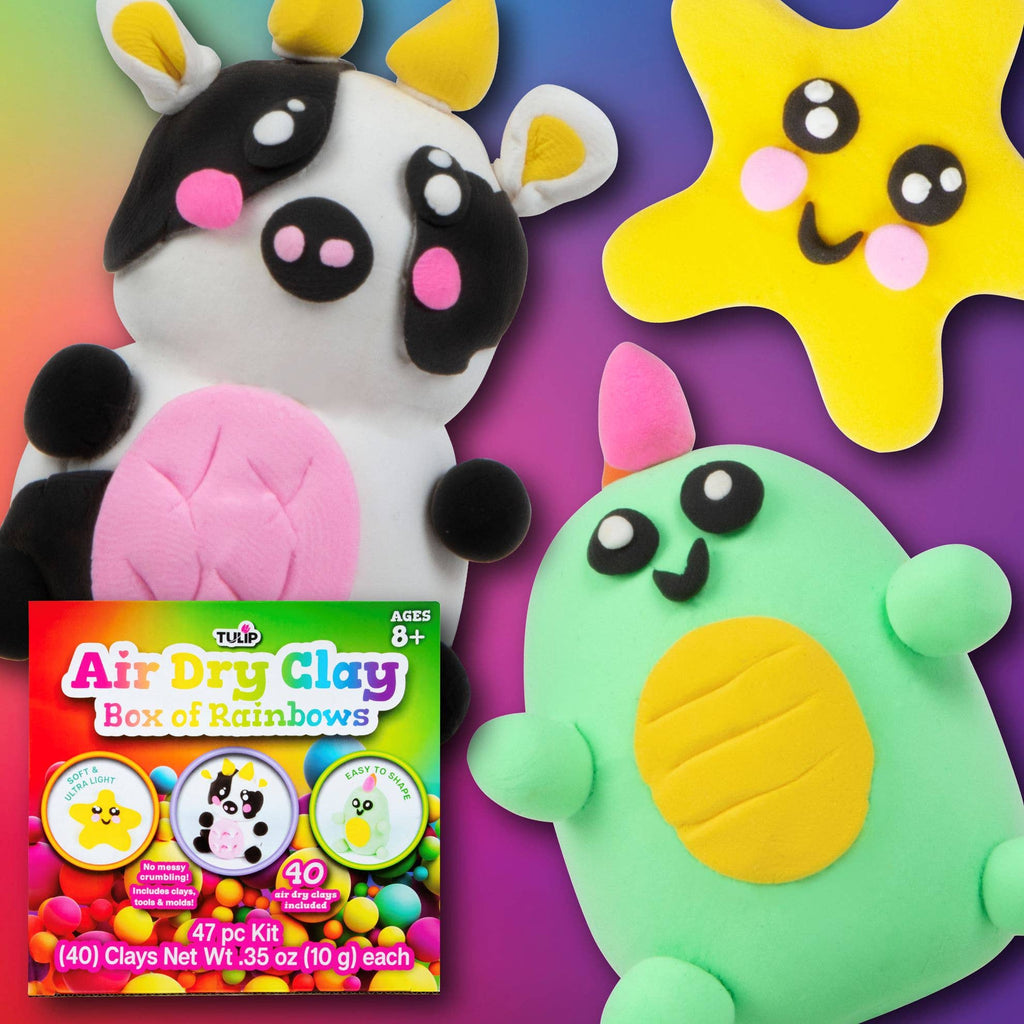 Tulip Air Dry Clay Box of Rainbows 47 pc Kit