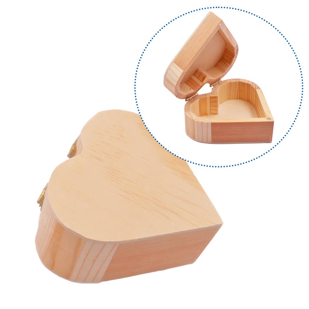 Wooden Jewelry Box-Heart shape
