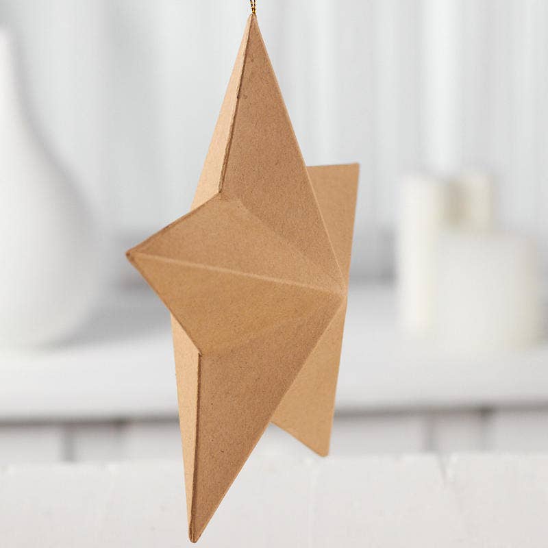 9" x 9" - Paper Mache Dimensional Star Ornament