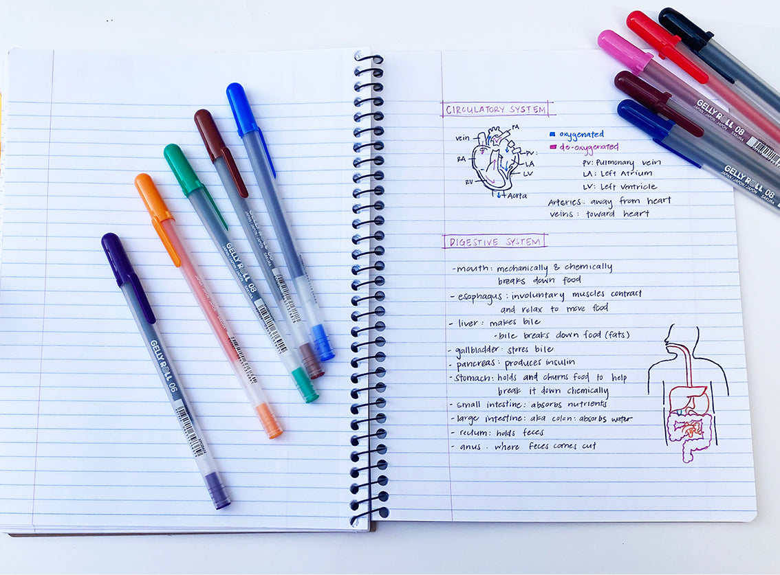 Gelly Roll Classic pens used for notes