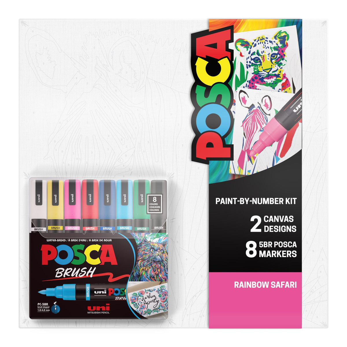POSCA Canvas Kit Rainbow Safari, front of package