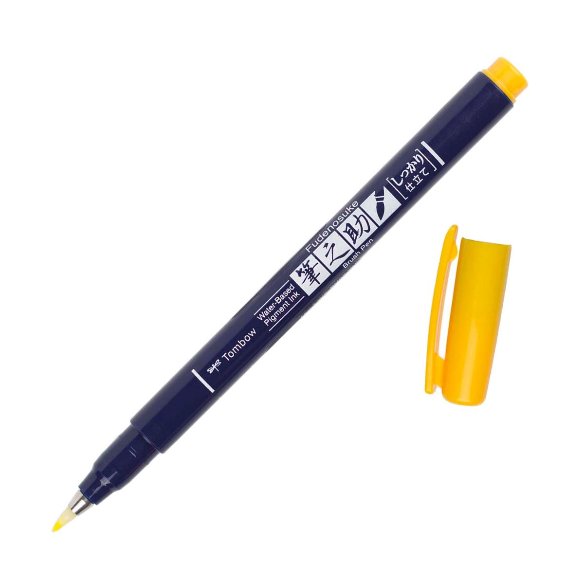 Tombow Fudenosuke Hard Tip Brush Pen, Yellow