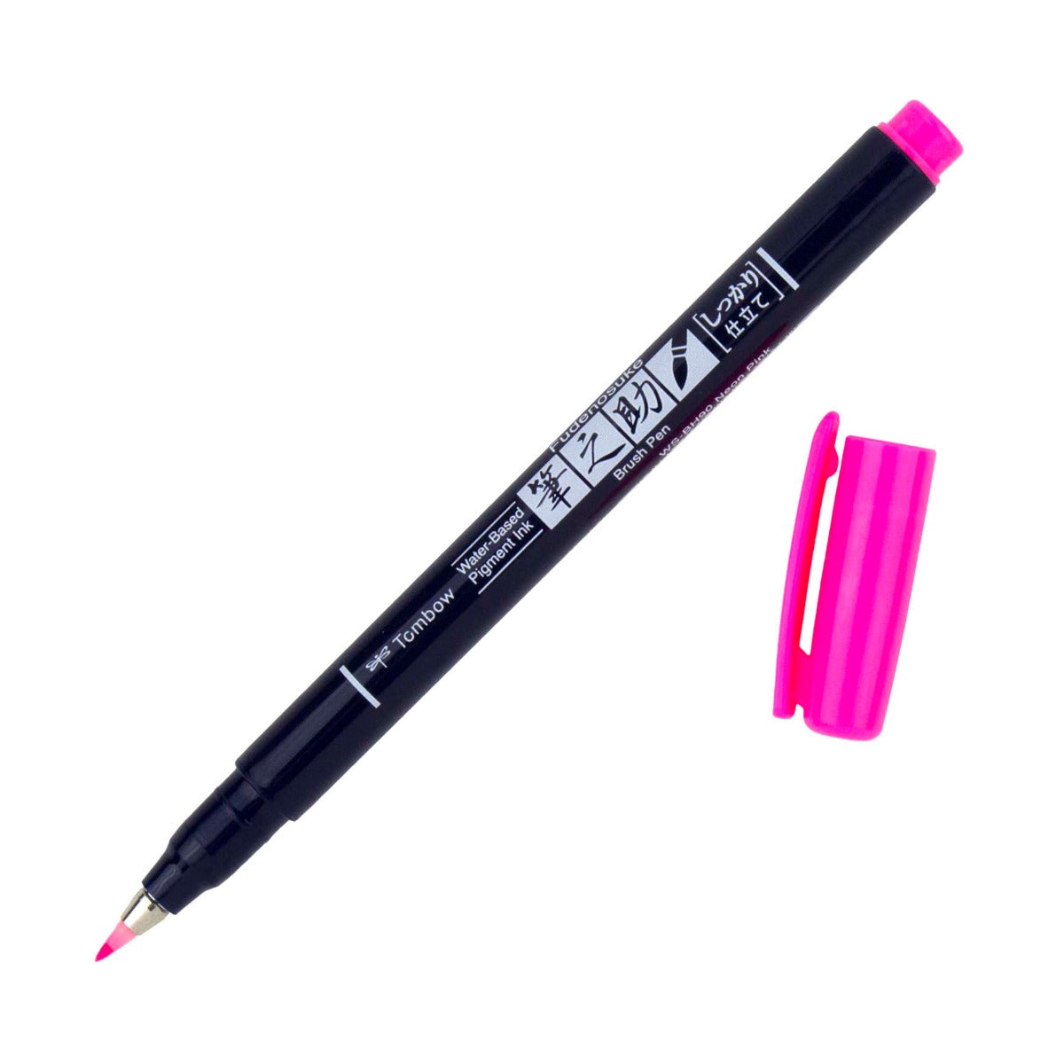 Tombow Fudenosuke Hard Tip Brush Pen, Neon Pink